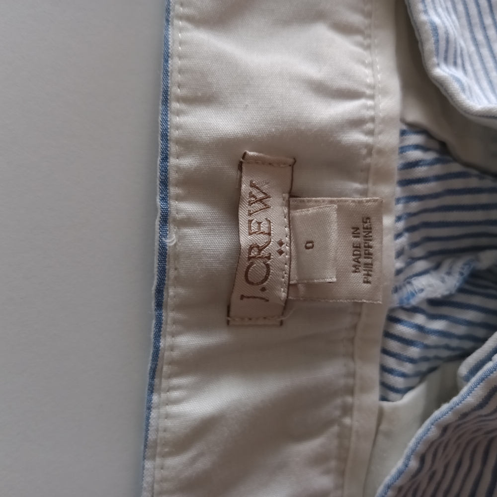 J. Crew Blue And White Dress Pants with Structured Waistband - Picture 4 of 5